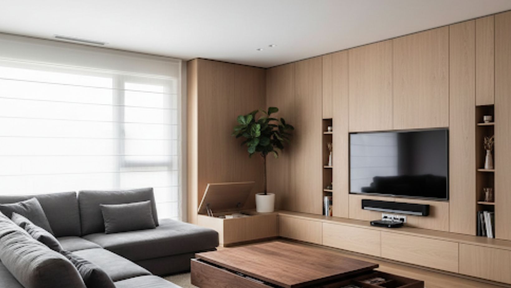 hidden storage inside living room